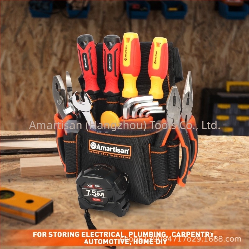 Amartisan szerszámtáska övbe, tartós, több rekesz, hordozható tároló (Amartisan; típus: szerszámtáska övre; tartós; több rekesz; hordozható tároló)