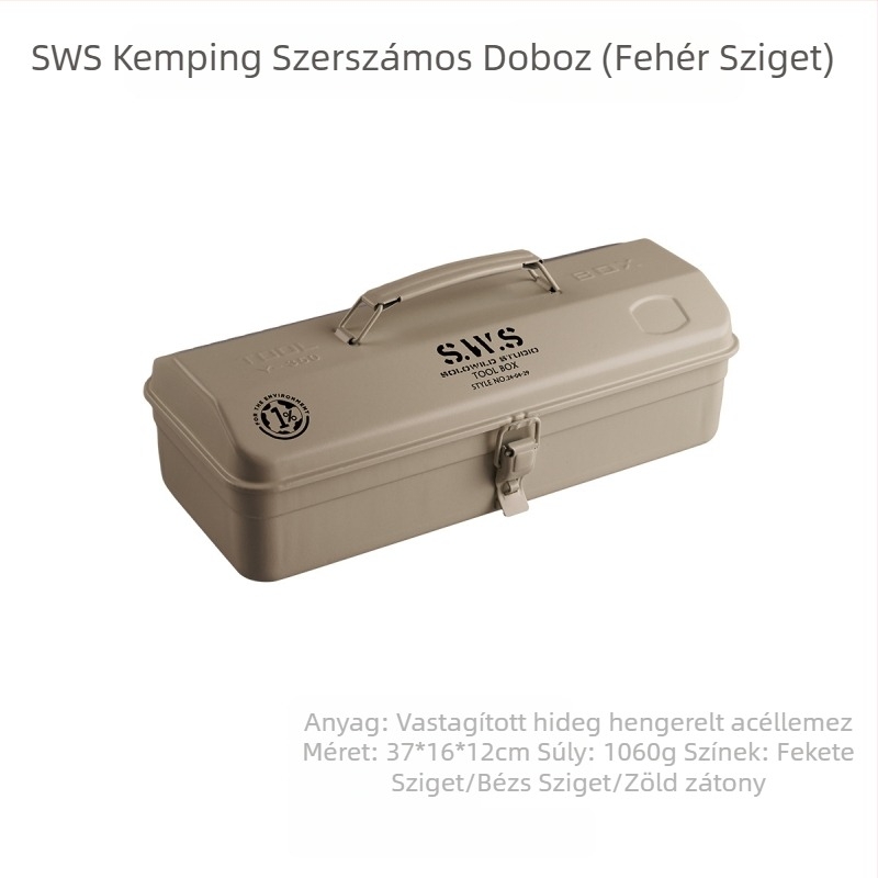 Wellhike Fém Szerszámdoboz - Hordozható egyrétegű eszköztároló doboz szerszámokhoz, alkatrészekhez és járművek tárolására