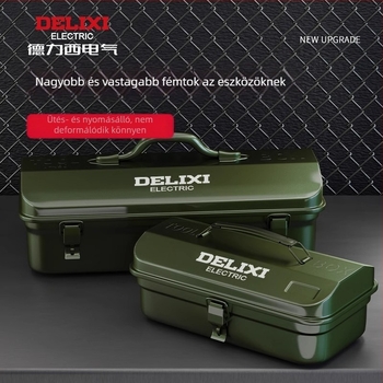 Delixi Fém Szerszámtároló – Hordozható, egyrétegű kialakítás, autó, otthon és kert használatra