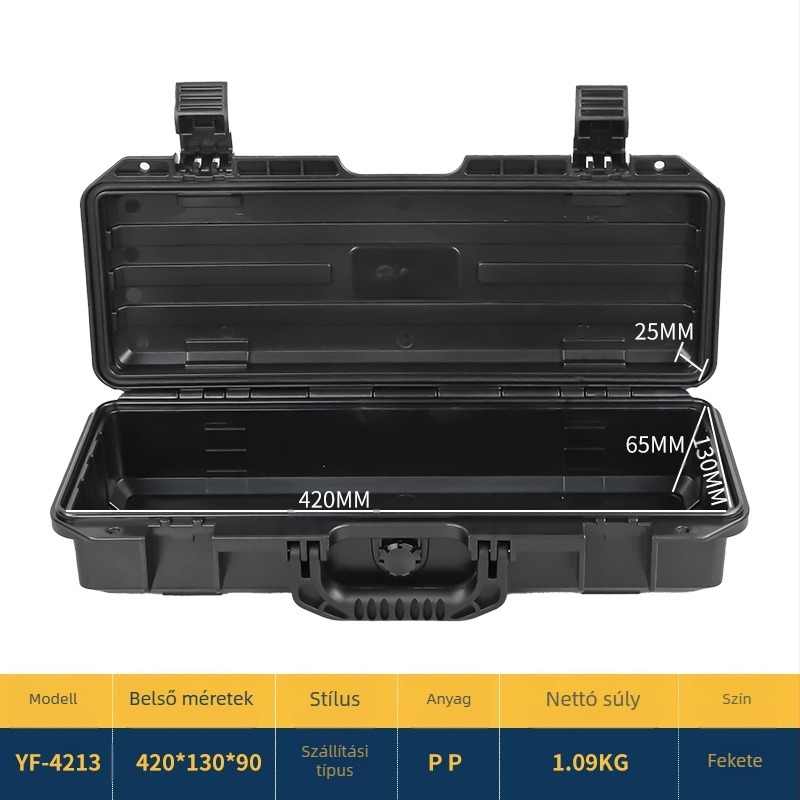 Hordozható víz- és nedvességálló szerszámtároló – PP műanyag, teherbírás 100 kg