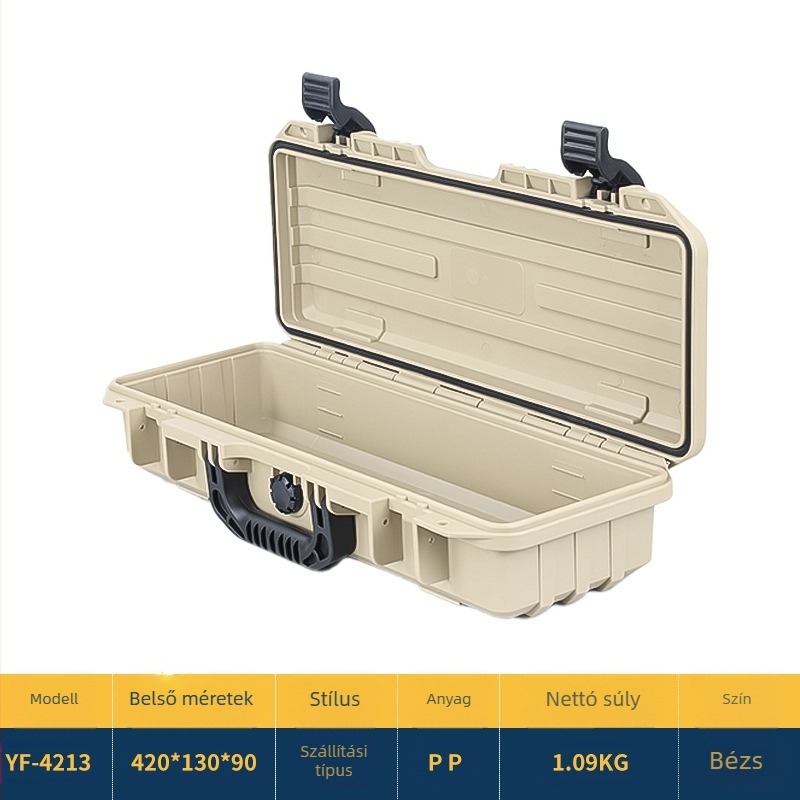 Hordozható víz- és nedvességálló szerszámtároló – PP műanyag, teherbírás 100 kg