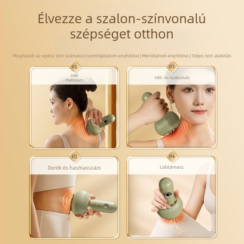 Minhuang KAMQ-0911-T Töltéses elektromos gua sha eszköz, gombos vezérlés, 1800mAh akkumulátor