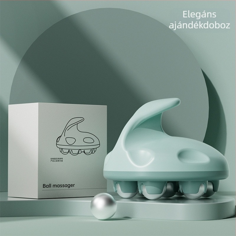 Dragon Ball kuppláló masszírozó hét gördülő golyóval hasra, derékra és lábszárra; mágneses terápia és meridián ecset