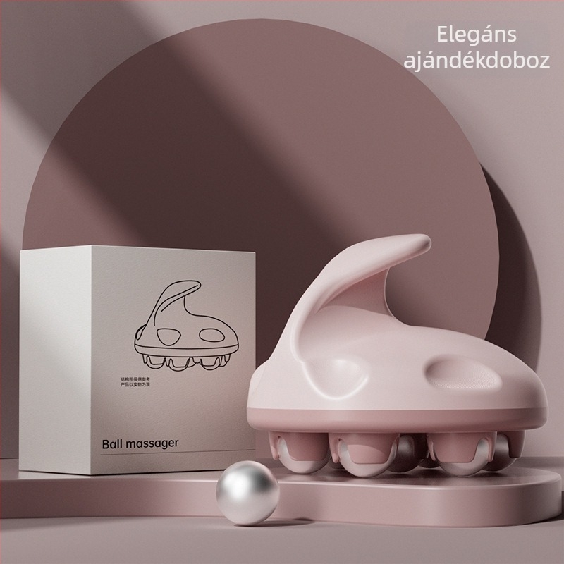 Dragon Ball kuppláló masszírozó hét gördülő golyóval hasra, derékra és lábszárra; mágneses terápia és meridián ecset