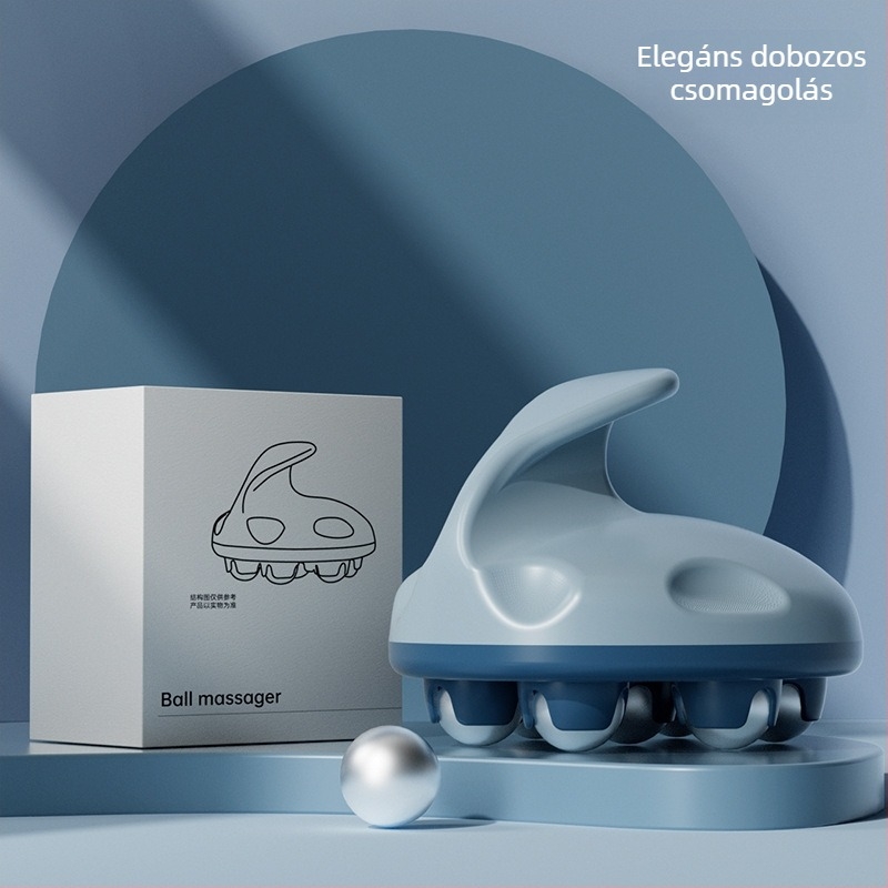 Dragon Ball kuppláló masszírozó hét gördülő golyóval hasra, derékra és lábszárra; mágneses terápia és meridián ecset