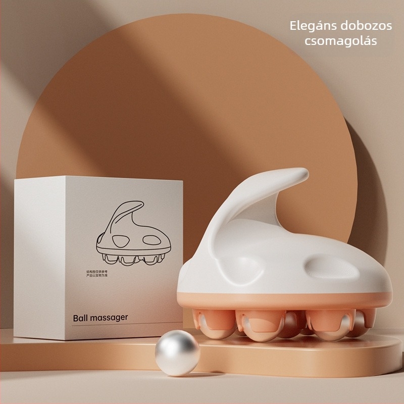 Dragon Ball kuppláló masszírozó hét gördülő golyóval hasra, derékra és lábszárra; mágneses terápia és meridián ecset