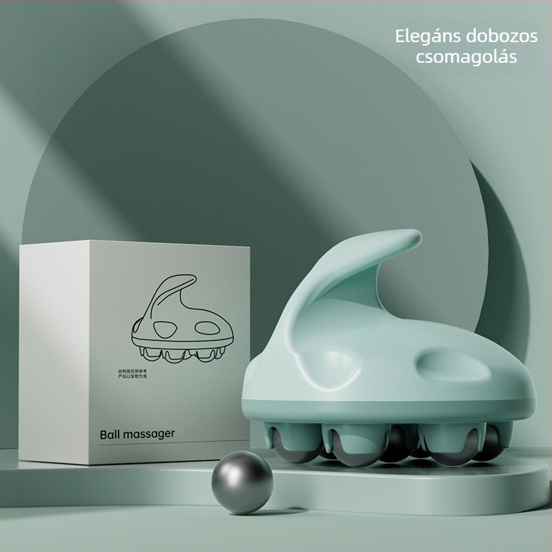 Dragon Ball kuppláló masszírozó hét gördülő golyóval hasra, derékra és lábszárra; mágneses terápia és meridián ecset