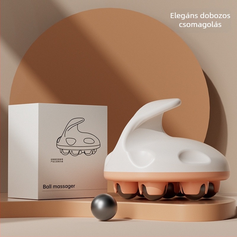 Dragon Ball kuppláló masszírozó hét gördülő golyóval hasra, derékra és lábszárra; mágneses terápia és meridián ecset