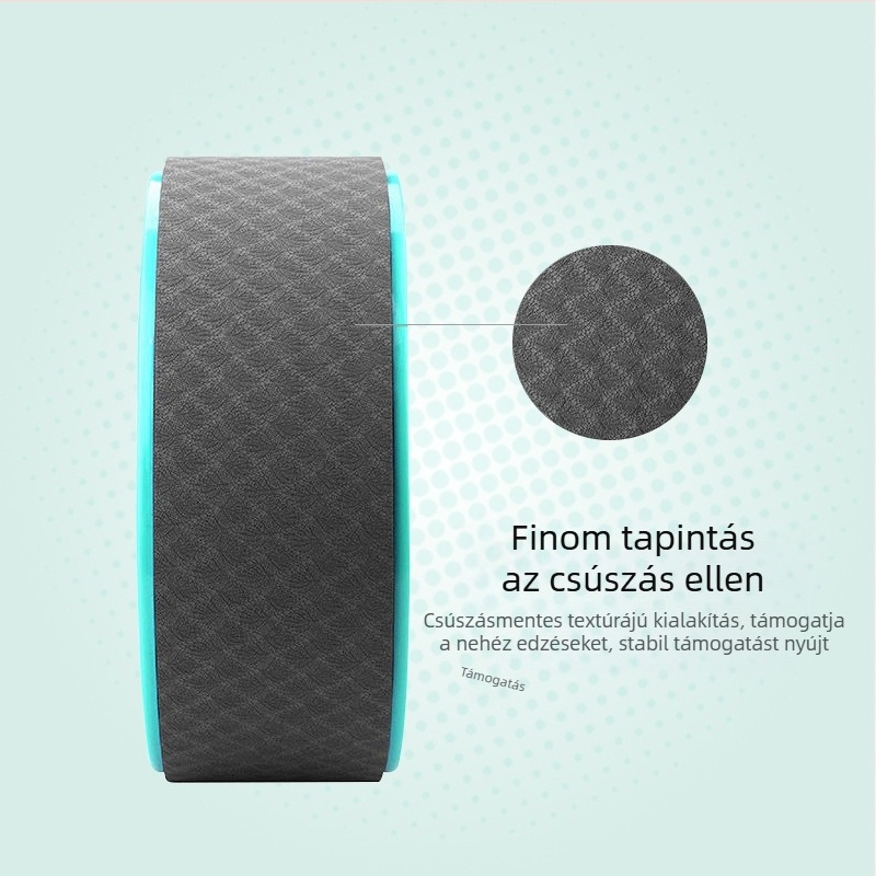 Jóga kerék háthajlítási segédlettel és fogazott görgő – kezdőknek; PP; Dongdeli