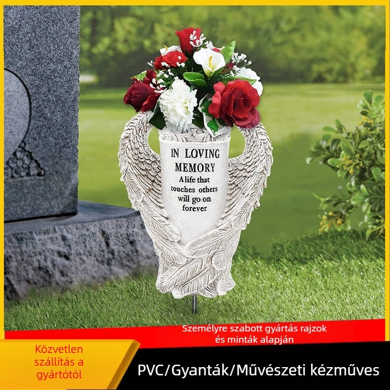 Gyanta Angyal Szárnyas Kerti Szobor – Kültéri Temetői Emlék Dekoráció