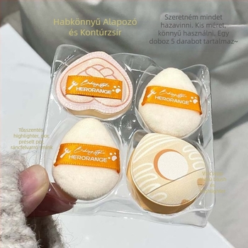 HERORANGE 5 darabos hidrofíliás poliuretán púderpúder készlet – velútos felületű, csepp alakú sminkpúder puffok, bőrbarát, száraz és nedves púderhez