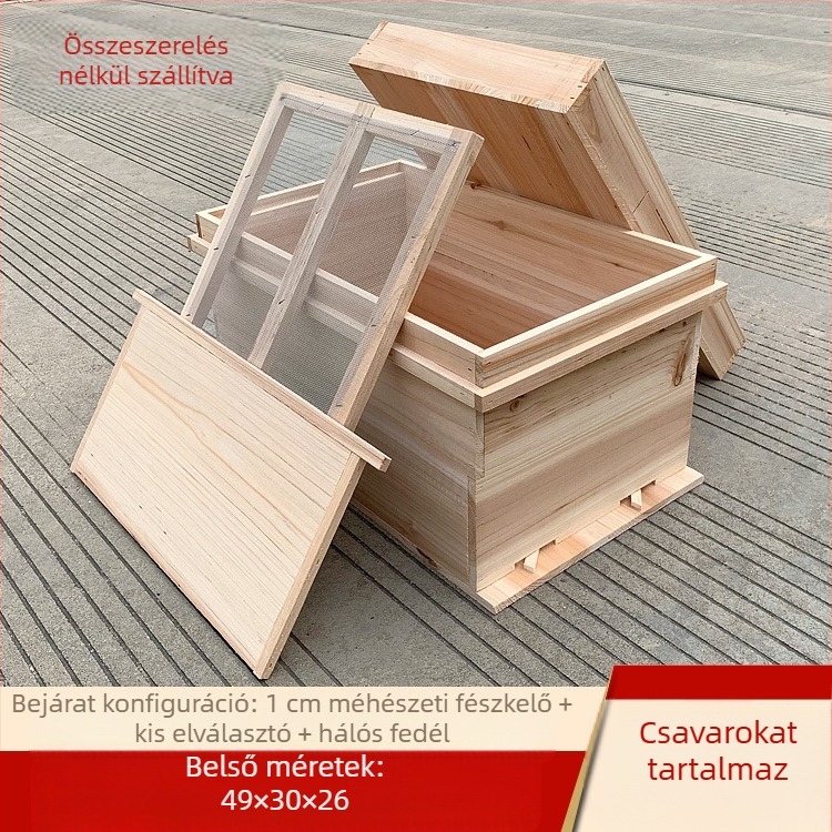 Méhekészítéshez fészek- és alapkeretek kínai fenyőből, félig kész, kompatibilis kínai és olasz méhekkel