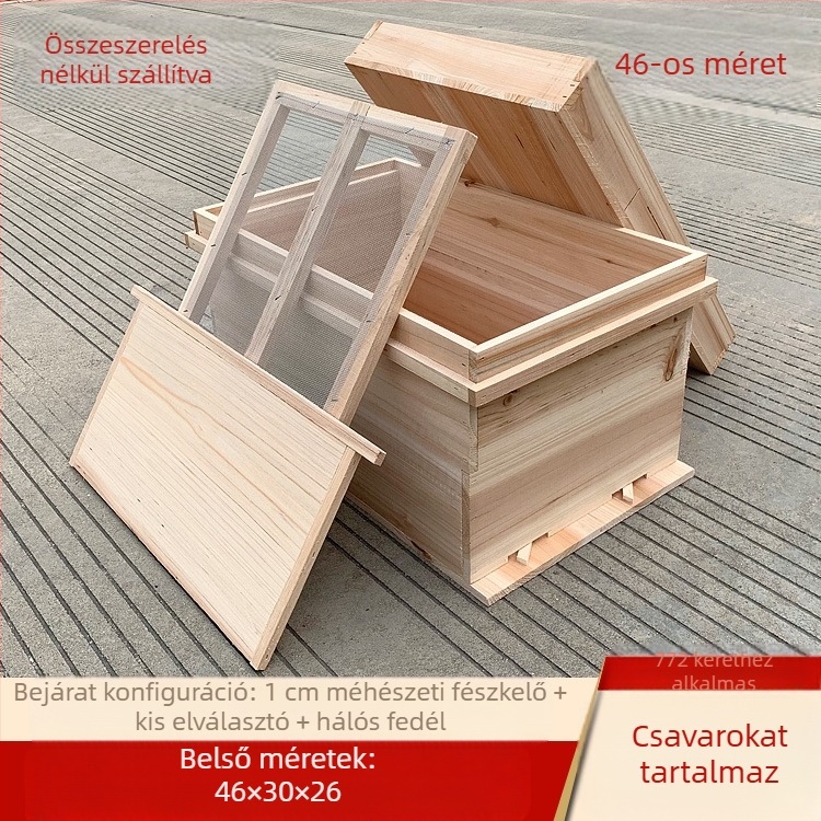 Méhekészítéshez fészek- és alapkeretek kínai fenyőből, félig kész, kompatibilis kínai és olasz méhekkel