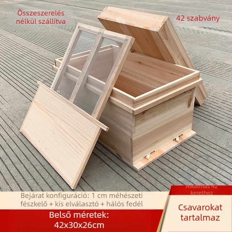 Méhekészítéshez fészek- és alapkeretek kínai fenyőből, félig kész, kompatibilis kínai és olasz méhekkel