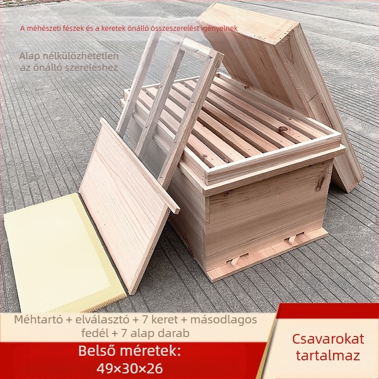 Méhekészítéshez fészek- és alapkeretek kínai fenyőből, félig kész, kompatibilis kínai és olasz méhekkel