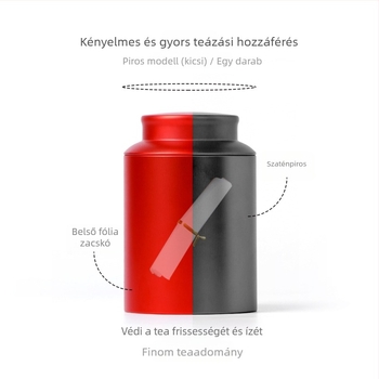 Fém teátároló doboz, zárható, kínai stílusú, kapacitás 100 g vagy 200 g