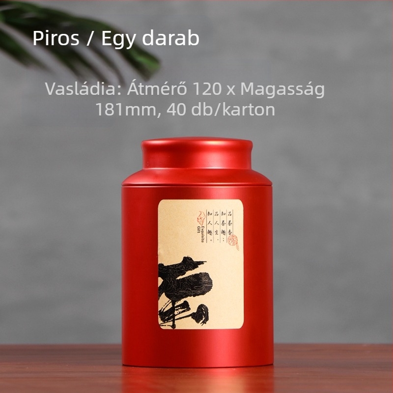 Fém teátároló doboz, zárható, kínai stílusú, kapacitás 100 g vagy 200 g