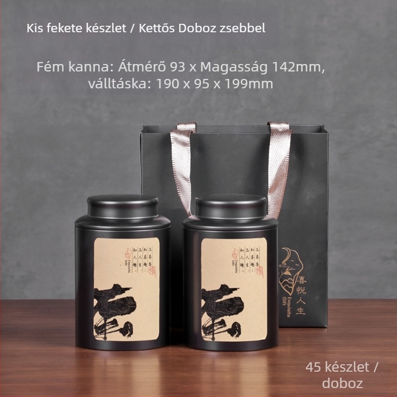 Fém teátároló doboz, zárható, kínai stílusú, kapacitás 100 g vagy 200 g