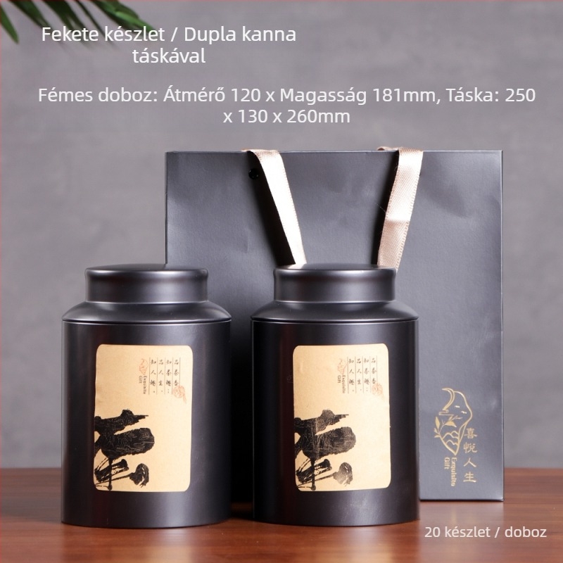 Fém teátároló doboz, zárható, kínai stílusú, kapacitás 100 g vagy 200 g