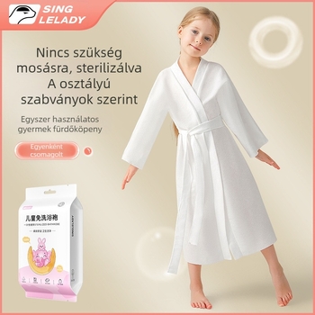 Shock Gyermekek számára egyszer használatos fürdőköpeny-törölköző, nem szövött anyag, 95% poliészter, gyorsan száradó, nedvszívó, uniszex, őszi használatra