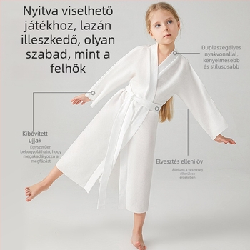 Shock Gyermekek számára egyszer használatos fürdőköpeny-törölköző, nem szövött anyag, 95% poliészter, gyorsan száradó, nedvszívó, uniszex, őszi használatra