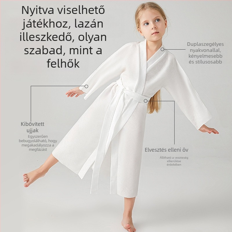 Shock Gyermekek számára egyszer használatos fürdőköpeny-törölköző, nem szövött anyag, 95% poliészter, gyorsan száradó, nedvszívó, uniszex, őszi használatra