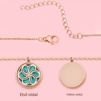 Aromaterápiás nyaklánc - titán acélból készült medál, üreges geometrikus dizájn, illóolaj-diffúzor