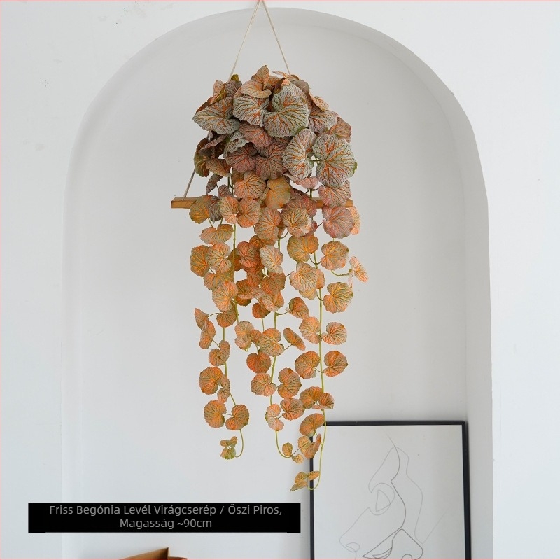 Delison cserepes növény szatén virágokkal – mesterséges zöld növény észak-stílusú otthoni dekorációhoz