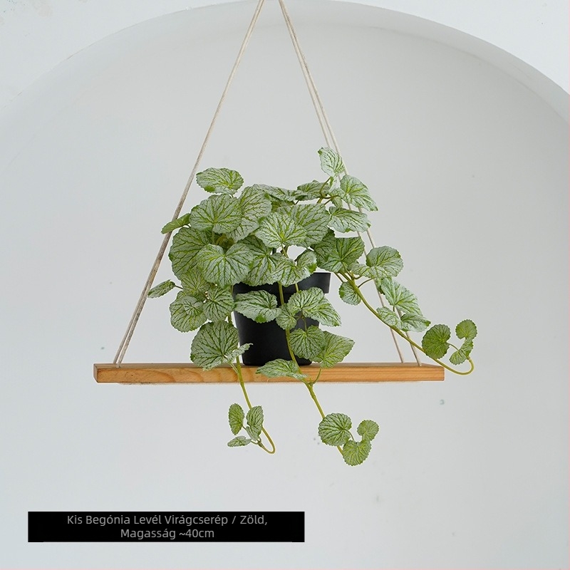 Delison cserepes növény szatén virágokkal – mesterséges zöld növény észak-stílusú otthoni dekorációhoz