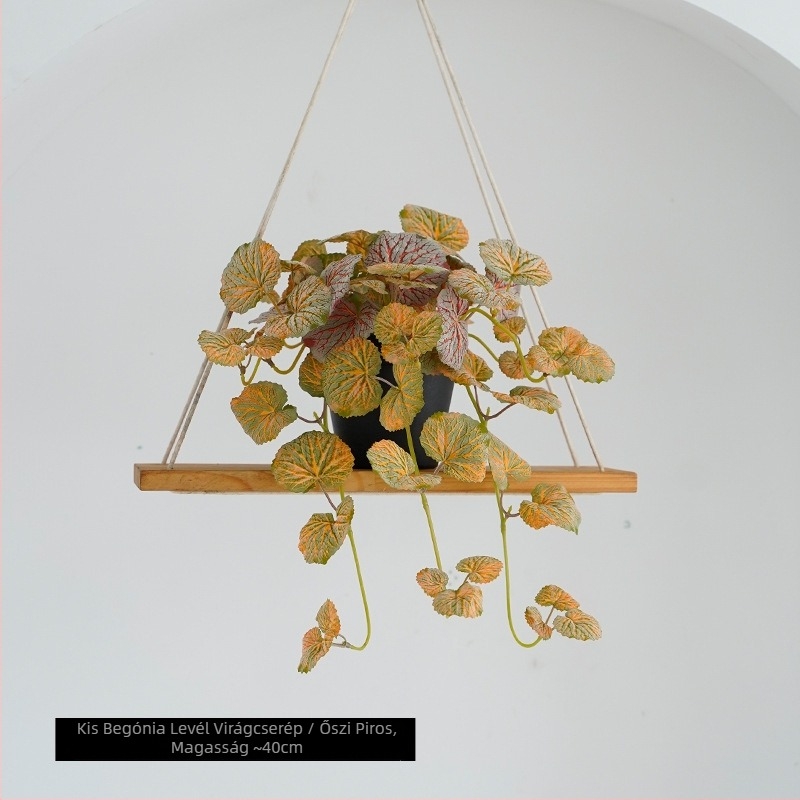 Delison cserepes növény szatén virágokkal – mesterséges zöld növény észak-stílusú otthoni dekorációhoz