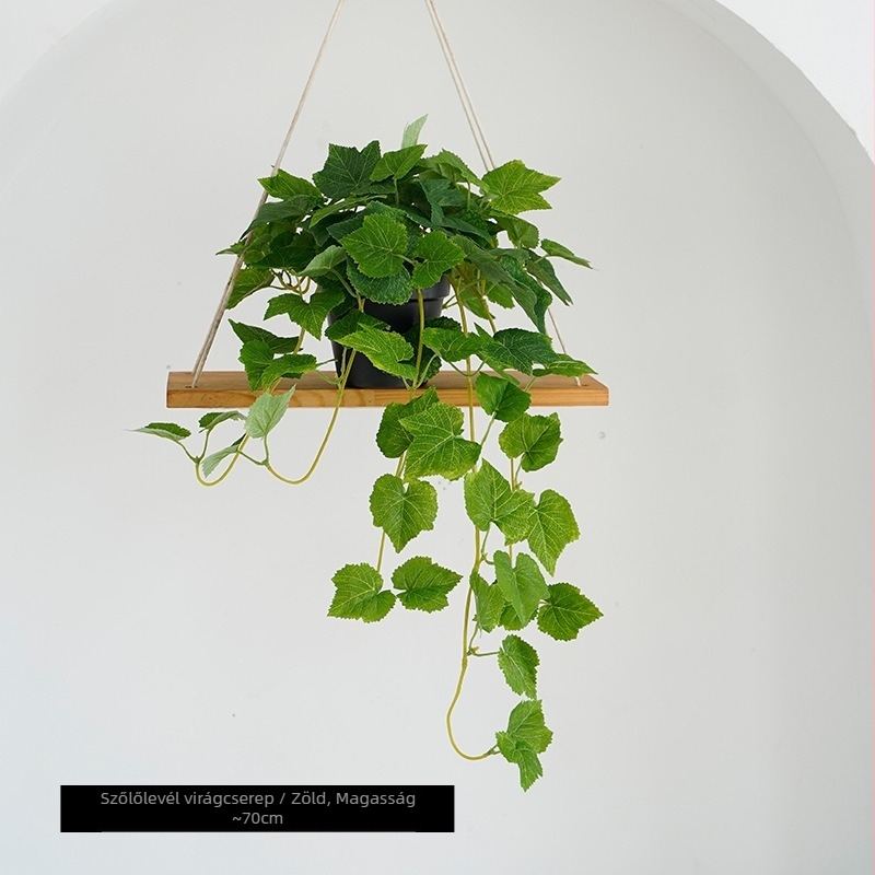 Delison cserepes növény szatén virágokkal – mesterséges zöld növény észak-stílusú otthoni dekorációhoz