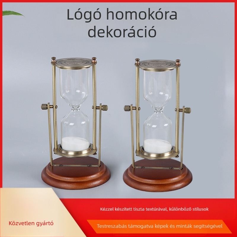 Kézzel készített üveghomokóra medál, időmérő dekoráció