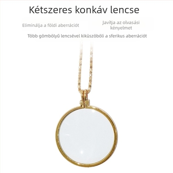 Nyaklánc nagyító, cink ötvözetből, üveg lencsével, 5x nagyítás, lencse átmérője 40 mm, modell JHS360