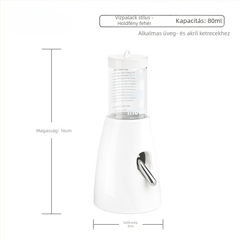 Műanyag hörcsög víztartó palack golyós ivófejjel és függő tartóval, 100 g