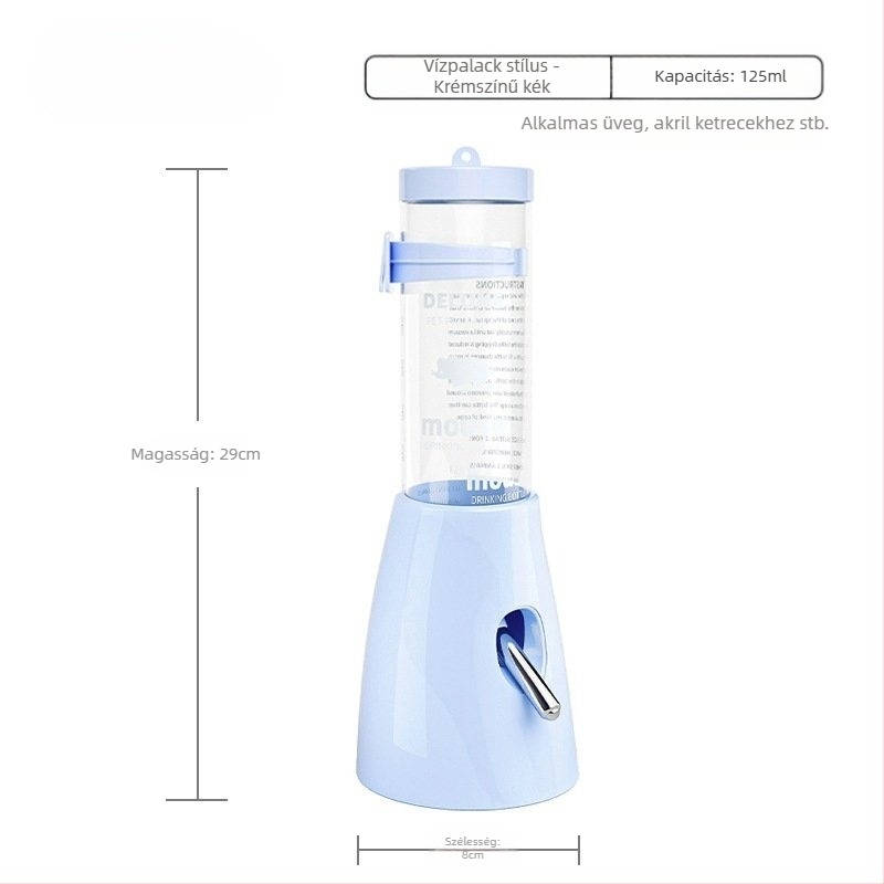 Műanyag hörcsög víztartó palack golyós ivófejjel és függő tartóval, 100 g