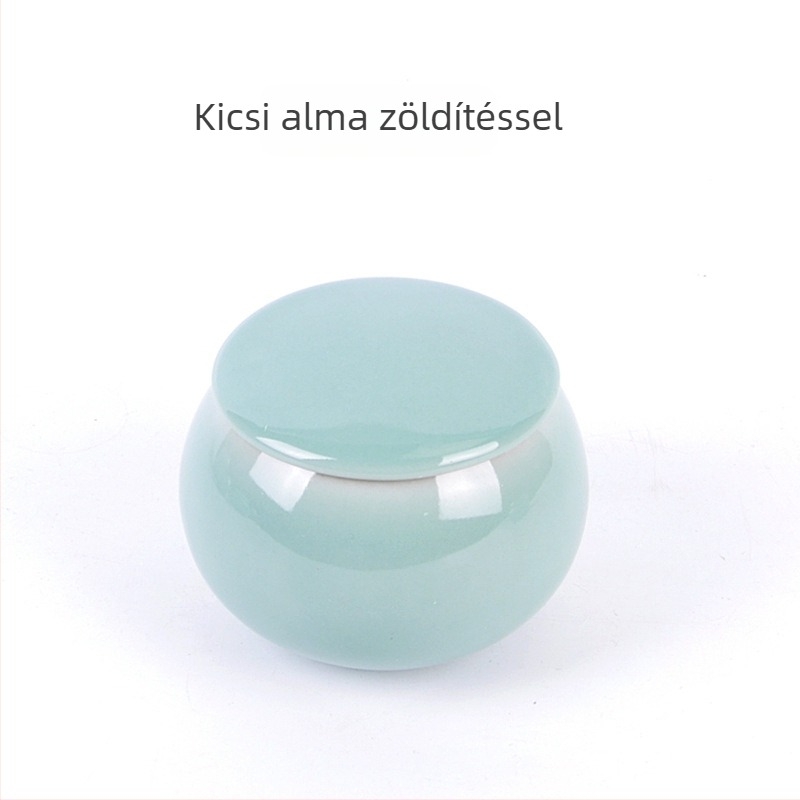 Celadon kerámia teáskanniszta, zárható tároláshoz, márka Yiyun, ajándékdobozos csomagolás