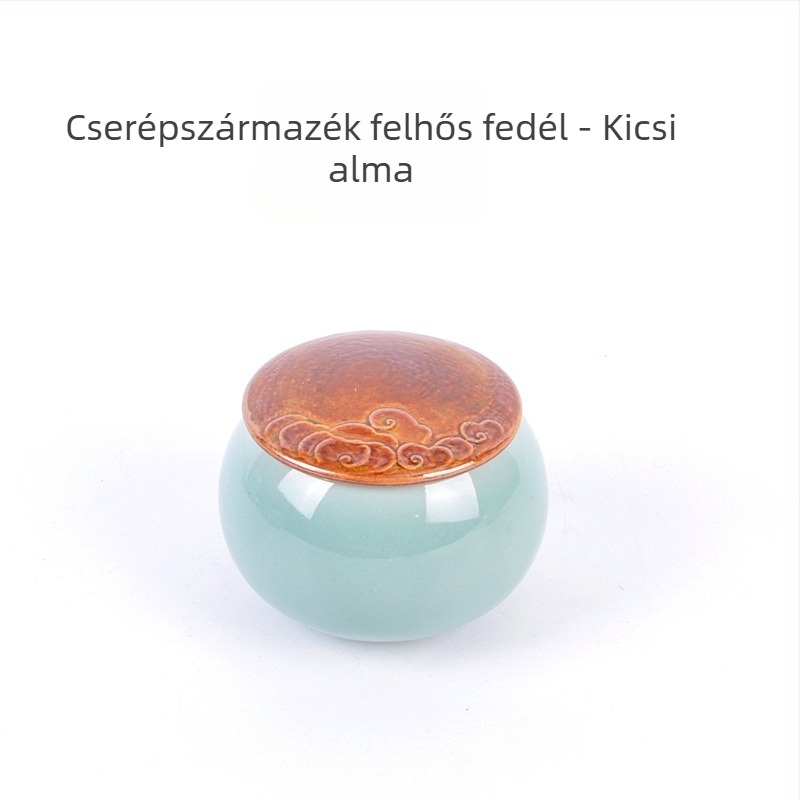 Celadon kerámia teáskanniszta, zárható tároláshoz, márka Yiyun, ajándékdobozos csomagolás