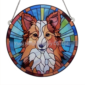 Huiyu akril festett kutyát ábrázoló ablakdísz, modern művészet, nyomtatás