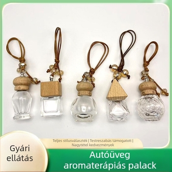 Autóba szerelhető üvegből készült medálos aromadiffúzor – aromaterápia, általános üveg, logónyomás elérhető