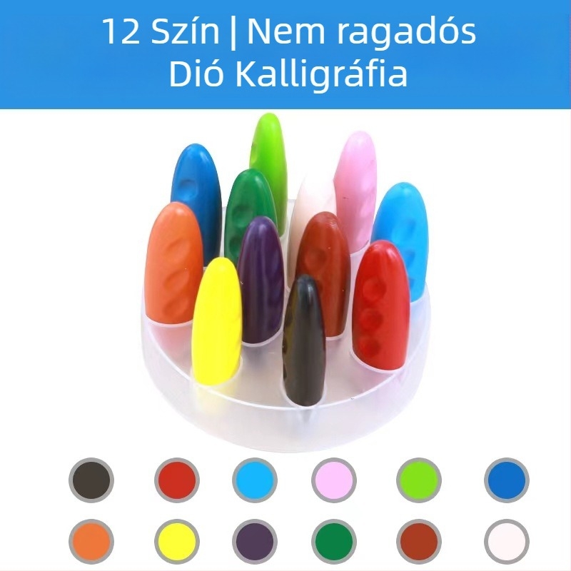 Földimogyoró kréta gyerekeknek, műanyag tokkal, mosható, 250 g, logó nyomtatva