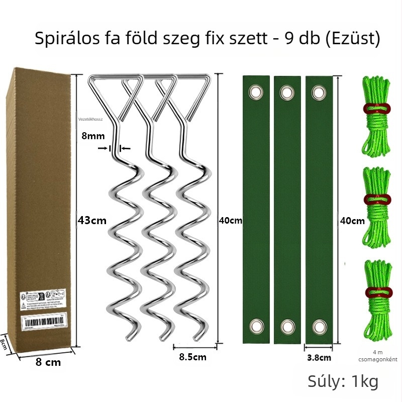 Morning sun Spirális földszeges készlet a fatömb fixálásához — vasból, görbült fák korrekciójához