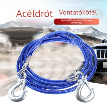 Acélhuzalos vontató kötél horoggal, körülbelül 800 g, kompatibil a legtöbb modellhez