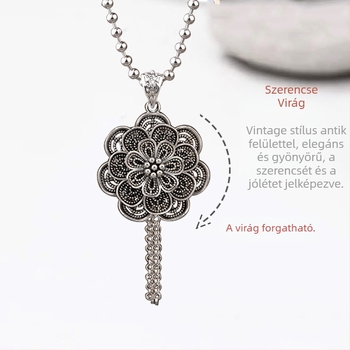 Titánium- acél pulóverlánc nyaklánc, etnikus stílus, golyólánc, függővel