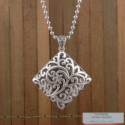 Titánium- acél pulóverlánc nyaklánc, etnikus stílus, golyólánc, függővel