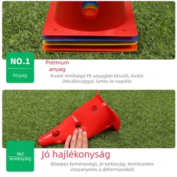 Futball-edzés konus logó vödörrel és négyszögletes alapú, PE anyagú, Neli márkájú, Zhejiang eredetű, edzés segédeszköz