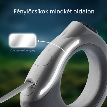 Behúzható kutyapóráz, ABS anyag, teleszkópos kialakítás, Hippy Dog márka, Jiangsu eredet