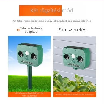 Napelemes ultrahangos rágcsálóriasztó, négyszög alakú kivitel, 5.5, 400-1000, 2