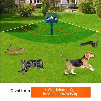 Napelemes ultrahangos rágcsálóriasztó, négyszög alakú kivitel, 5.5, 400-1000, 2