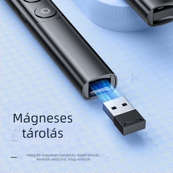 Xinlin PPT oldalváltó toll lézer pointerrel, újratölthető, ABS anyagból, univerzális kompatibilitás, logóval nyomtatott