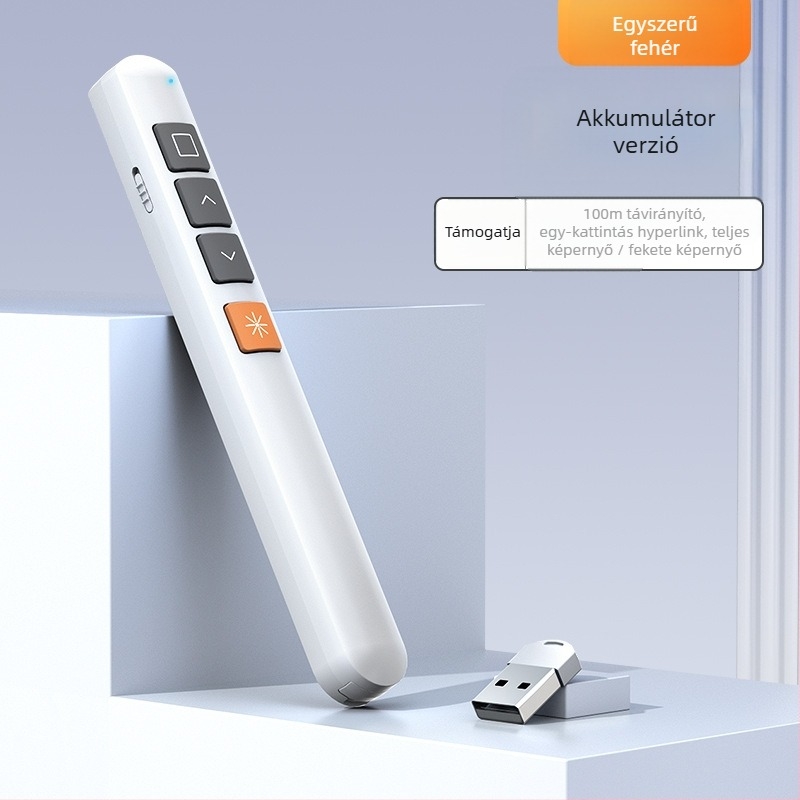 Xinlin PPT oldalváltó toll lézer pointerrel, újratölthető, ABS anyagból, univerzális kompatibilitás, logóval nyomtatott